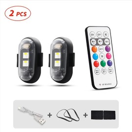 RGB Led Aircraft Strobe lights Motorcycle Lights LED Flash Position Wireless Light Aircraft Airplane Helicopter Warning Lights:_2PC
