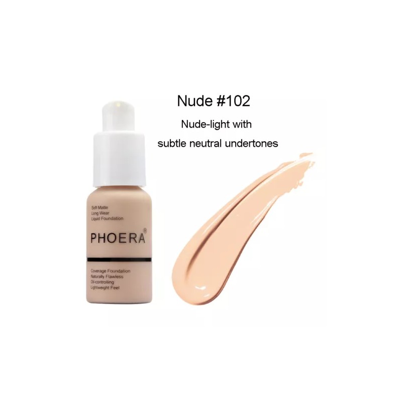 PHOERA® Soft Matte Full Coverage Liquid Foundation Concealer Longlasting Makeup
