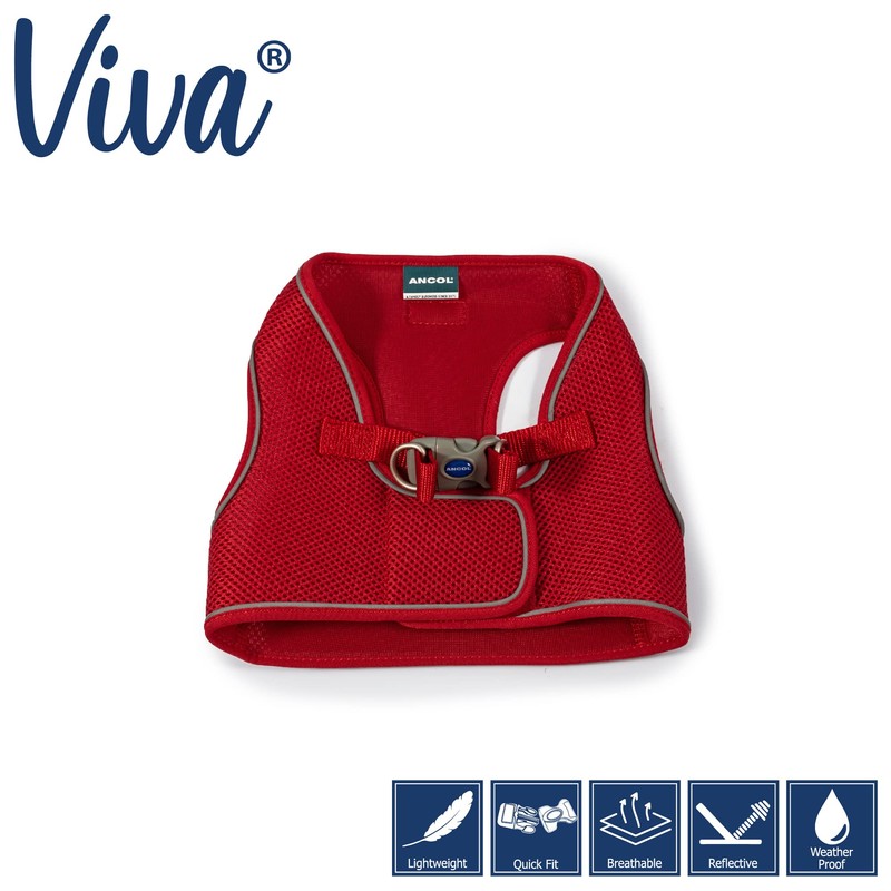 Ancol Viva Step-in Comfort Harness Red, X-Small- To Fit 30-36