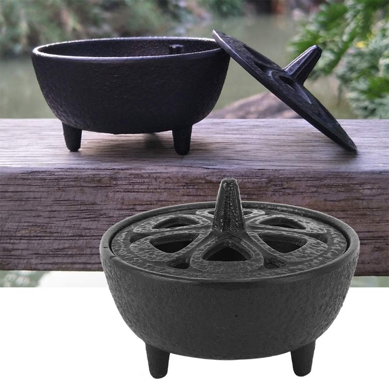 VIFERR Cast Iron Incense Burner, Lotus Shaped Incense Sticks Aromatherapy