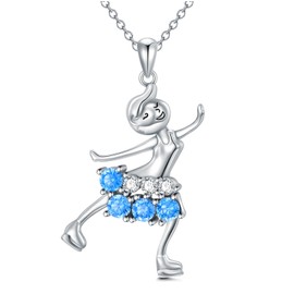 PARYFO Ice Skating Necklace for Daughter Women,925 Sterling Silver Figure Skating Sports Lovers Birthday Christmas Gifts for Sister Daughter and Niece