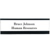 Modern Nameplate Holder with Custom Insert (Black-White-Black), 8" x 2"