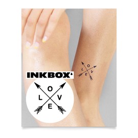 Inkbox Temporary Tattoos, Semi-Permanent Tattoo, One Premium Easy Long Lasting, Waterproof Temp Tattoo with For Now Ink - Lasts 1-2 Weeks, Crossed Destinies, 2 x 2 in