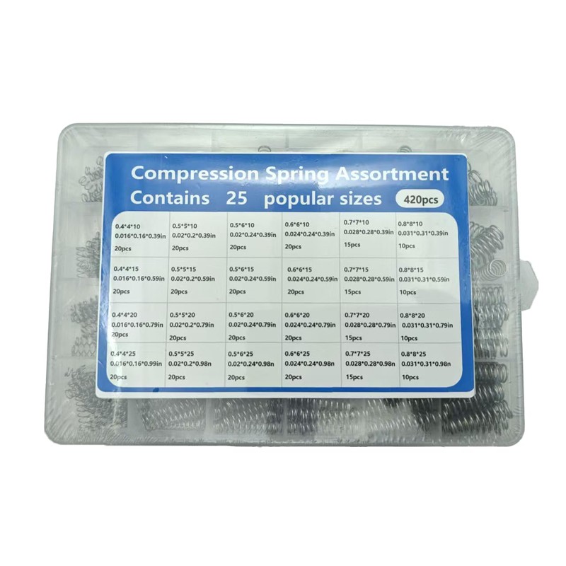 Compression Springs Assortment Kit, 390 Pieces, 24 Sizes, Stainless Steel