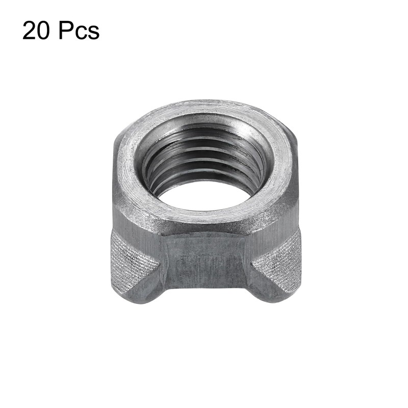 sourcing map Weld Nuts, M16 Square UNC Carbon Steel Machine
