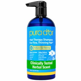 Pura Dor Hair Loss Prevention Therapy Premium Organic Argan Oil Shampoo, 16 Fluid Ounce                                                               