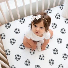 Sweet Jojo Designs Sports Theme Boy Baby Fitted Crib Sheet Set Infant Newborn Nursery Toddler Bed Room Standard Mattress 3p Football Basketball Soccer Watercolor Vintage Sport Themed Balls