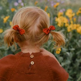 40 Pieces Baby Girls Hair Bows with Elastic Hair Scrunchie and Seamless Soft Ponytail Holder, Beautiful Hair Accessories for Little Kids