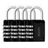 Belle Vous 4 Pack Black 4 Digit Combination Shackle Padlock