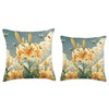 Spider Lily Flower Blooming With Bees Around Graphic Throw Pillow