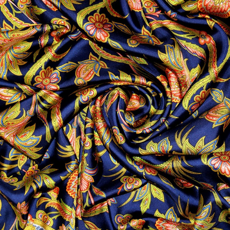 Lorenzo Cana Women’s Silk Scarf, 100% Silk, Baroque with Paisley