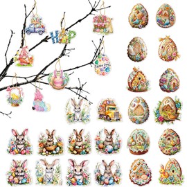 AFYHH 30Pcs Easter Egg Bunny Decorations For Tree Hanging Easter Decorations Home Indoor Easter Hanging Eggs Bunny Ornaments Easter Tree Decoration