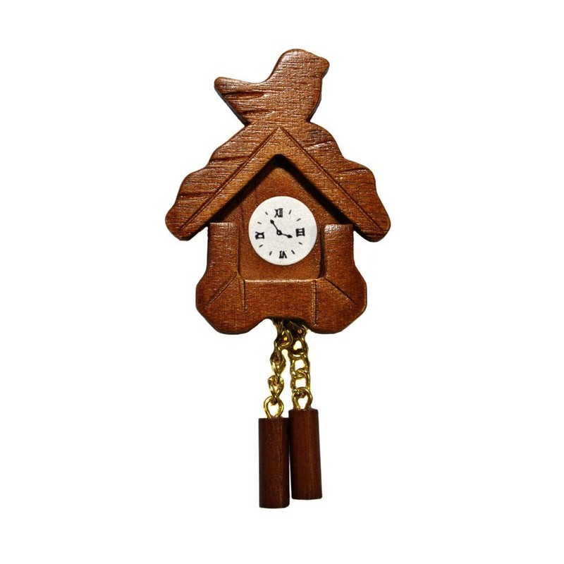 Melody Jane Dollhouse Wooden Cuckoo Clock Miniature Wall Accessories 1:12