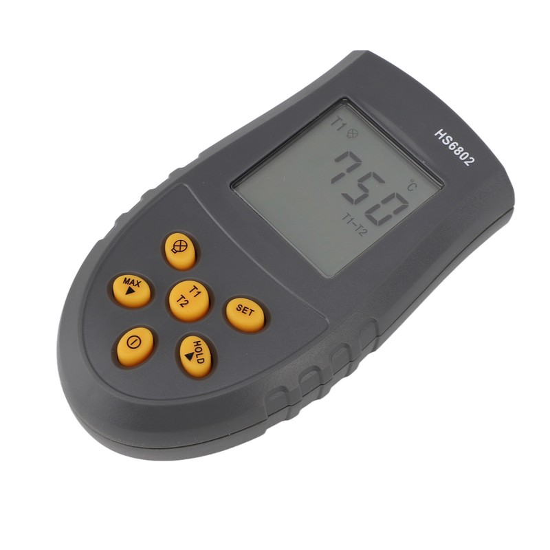 HS6802 Dual Channel Digital Thermometer Handheld High Accuracy LCD Display