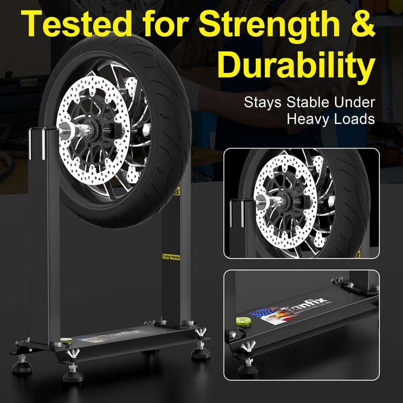 Tanfix Motorcycle Wheel Balance Stand, Heavy-Duty Single-Axle Wheel Balancing Tool
