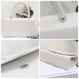 QUINTRA Women Faux Suede Handbags Handbag Party Wedding Race Bubble Waffle Bags, RD2, One Size