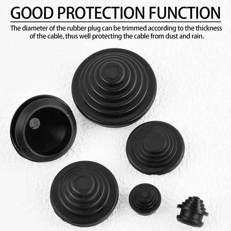 Duronge Pack of 60 Cable Grommets, 10 mm/20 mm/25 mm/30
