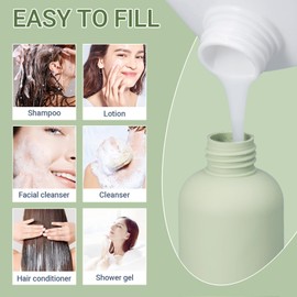 UMETASS 10oz Travel Shampoo Bottle, Empty Plastic Squeeze Bottles with Flip Cap, Lotion Container for Toiletries (3 PACK GREEN)
