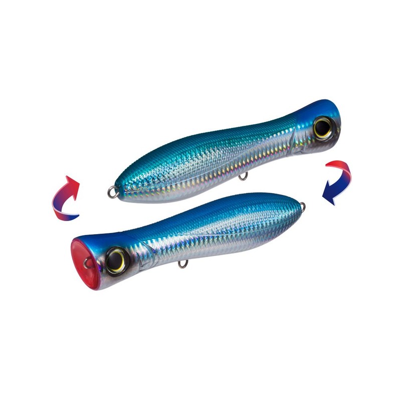 Yo-Zuri R1155-CHB Bull Pop Floating Lure, Holographic Blue