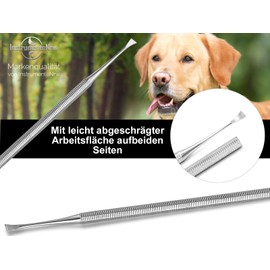 Hunde Zahnsteinentferner Set Zahnreiniger für Tiere 2-Teilig aus Edelstahl Scaler und Flügel vom Fachhandel mit Zahnsteinkratzer