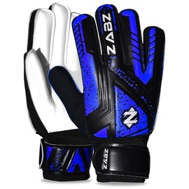 ZABZ Goalkeeper Gloves Non-slip Latex Material Soccer Goalie Football Goalkeeping Gloves Wrist Protection For Kids Youth and Adults (Blue, Size 6 - Suitable for 13-15 Years)