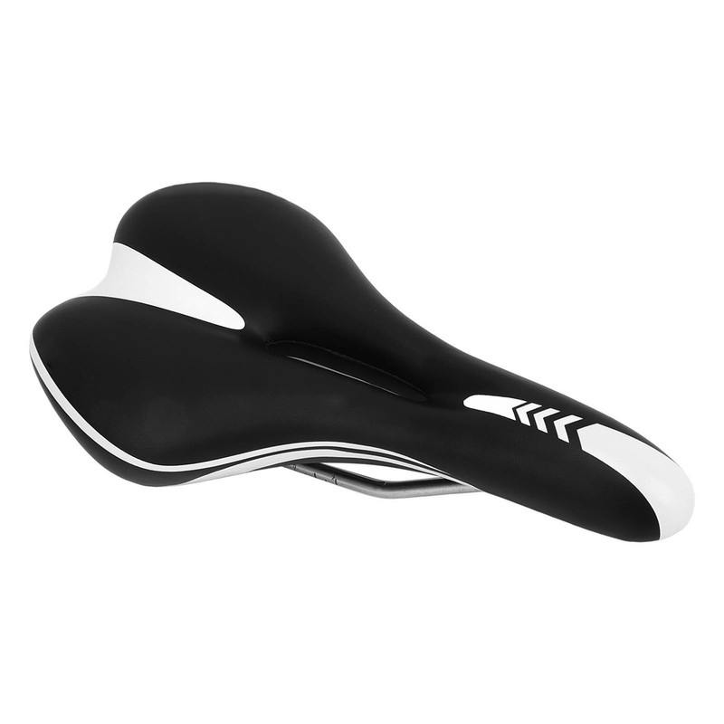 Silicone Bike Saddle Breathable Shock Absorption Black White Mountain Bike