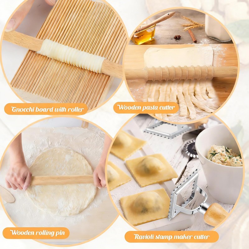 Professional 13 PCS Pasta Making Tools Set,Including Stainless Steel Adjustable