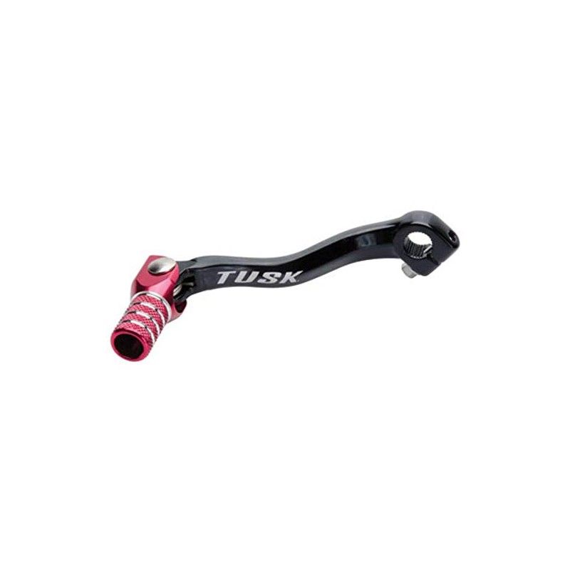 Tusk Folding Shift Lever Black/Red Tip - Compatible with: Honda