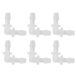 Partuto Pack of 6 Universal Automotive Vacuum Hose Connectors - Car 90 Degree 7/32 Inch L-Shaped Vacuum Hose Connector Assortment 2-Way Vacuum Line Connectors - Plastic Transparent