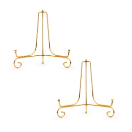 Metal Plate Stand for Display, Gold Colour, Foldable, Pack of 2 (Small - 6 inch)