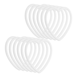 PATIKIL 3 Inch Heart Dream Catcher Rings, 12 Pcs Plastic Macrame Wreath Floral Ring Hoop for Home Car DIY Craft Wedding Wall Hanging Decorations, White