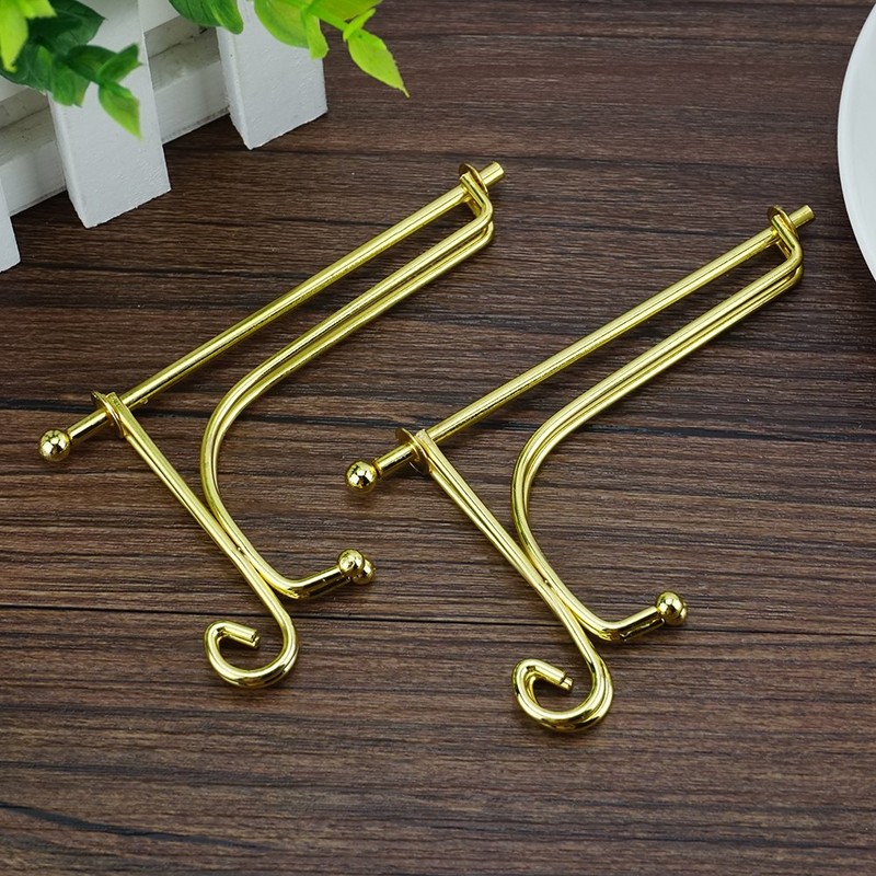 (2 Pack) 4" Iron Display Stand, Gold Small Iron Easel