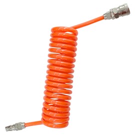 Socpuro Spiral Air Hose, 0.5 x 0.3 inches (12 x 8 mm), Air Hose, 3.6 ft (3 m), One-touch Air Compressor, Quick Fitting, Suitable for PU 0.8 Mpa, Coil Hose, Screw Hose, Elastic (0.3 x 0.2 inches (8 x 5
