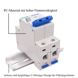 Slocable DC Circuit Breaker 2Pole 63A 500V Isolator for Solar Energy System DIN Rail Mount