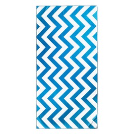 BESTIF Microfibre Beach Towel Large 180 x 90 cm - Bath Towel Absorbent Sand-Free Compact Lightweight - Quick-Drying Towels for Beach (Zigzag Blue)
