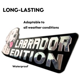 Dog Edition Car Badges, 3D Dog Car Badge Laser Cutting Car Emblem, Metal Car Exterior Emblems Badge,Cute Dogs Badge Rated Car Decals Bumper Stickers Decoration (Labrador Dog)