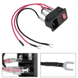 15A 220V/110V Rocker Switch Power Socket Inlet Module Plug Switch Socket for 3D Printer, 5A Fuse, U-type Plug