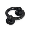 XFORT Smithy's Range Black Antique Ring Door Knocker, Traditional Black
