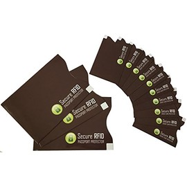 RFID Blocking Sleeves for Credit Cards and Passports Protector Shield Holder for Credit Cards and Passports (Brown)