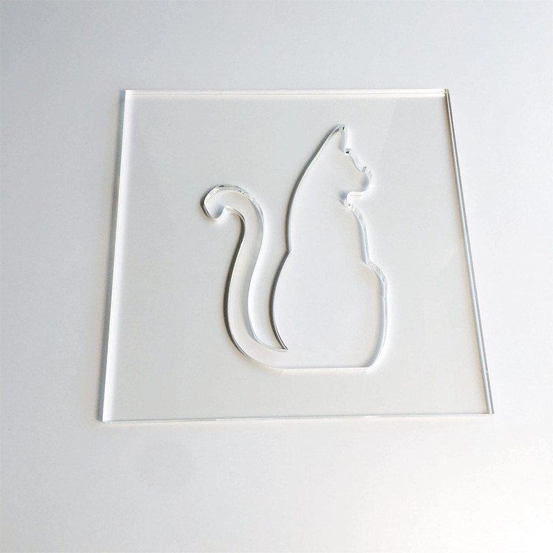 Cat Template, Clear Acrylic Template, Woodworking Router Template