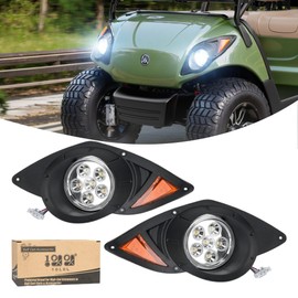 10L0L Golf Cart Headlight for Yamaha G29 Drive,Gas/Electric Golf Cart Headlight Kit, 12V Compatible Lighting Assembly Driver & Passenger Side Replacement 3Pin Connector Included
