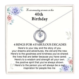 EFVISD 40th Birthday Gifts Women, 40 Year Old Birthday Gifts Ideas, Best 40th Birthday Necklace Jewelry for Daughter Mom Friend Sister Wife