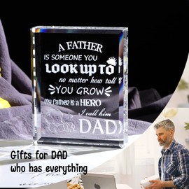 Birthday Gifts for Dad Best Dad Glass Plaques Father's Day Presents from Daughter and Son Christmas Gifts Keepsake for Daddy