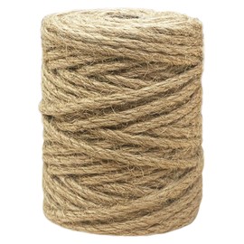 Jute Rope 5mm X100ft, Heavy Duty and Thick Twine Rope for Crafts Projects Cat Scratcher Scratching Post Tree Gift Wrapping Arts & Crafts Home Decoration Packing Christmas Twine Bulk