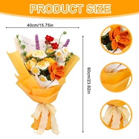 Puedno Bouquet Crochet Kit, Beginner Yellow Rose Crochet Kit, Complete Crochet Starter Kit with Elaborate Step-by-Step Video Tutorials for Beginners DIY Craft