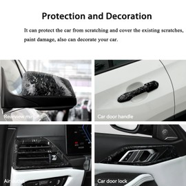 Forged Carbon Fiber Wrap, Gloss Black Vinyl Wrap for Cars Air Release Self Adhesive Sheet Film DIY Car Wraps Vehicle Morotcycle 1 Roll (Black, 1FT x 10FT)