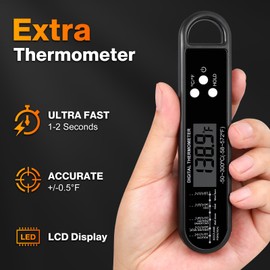 KELIN Propane Torch with One-Touch Max Fire & Kitchen Thermometer for Kitchen Cooking Torch Gun Charcoal Lighter with Safety Lock Flame Thrower for BBQ, Sous Vide, Grill, Campfire (Tank Not Included)