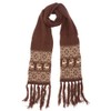 Central Chic Brown Reindeer Trim Mens Womens Quality Winter Knitted Scarves