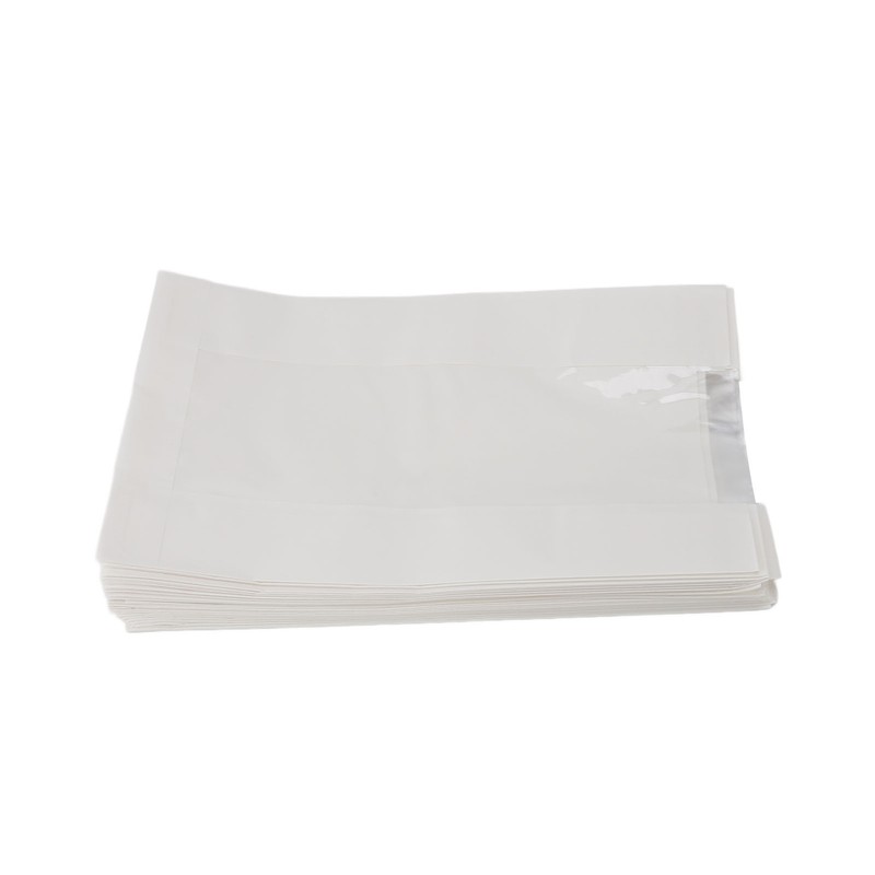 50PCS Bread Bag Kraft Paper Transparent Window Baked Food Packaging