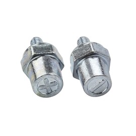 Ampper M8 Thread Male Zinc Battery Terminal Charging Posts, M8 Battery Post Adapter (+/-) for Extension, Pack of 2